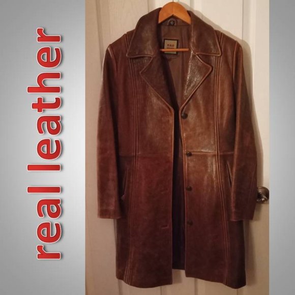 R&O Jackets & Blazers - HEAVY! 100% real LEATHER jacket coat size Large L Women's